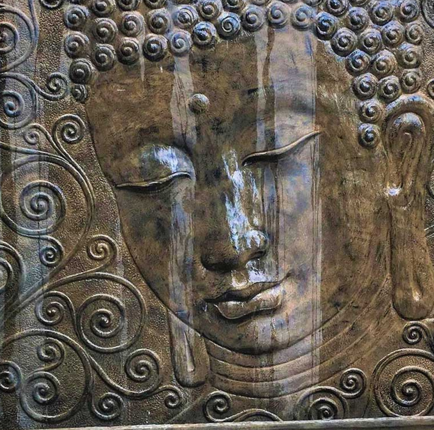 Fontaine Murale Extérieure Grande Taille Face de Bouddha 200x200 cm