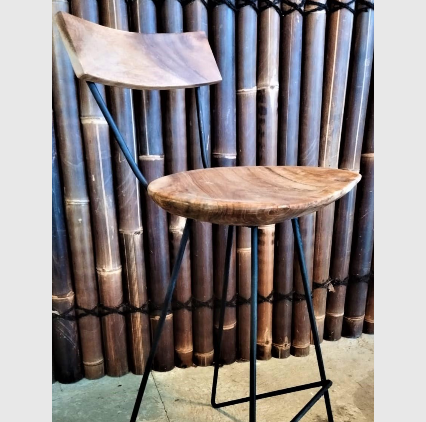 Tabouret haut de bar extérieur teck