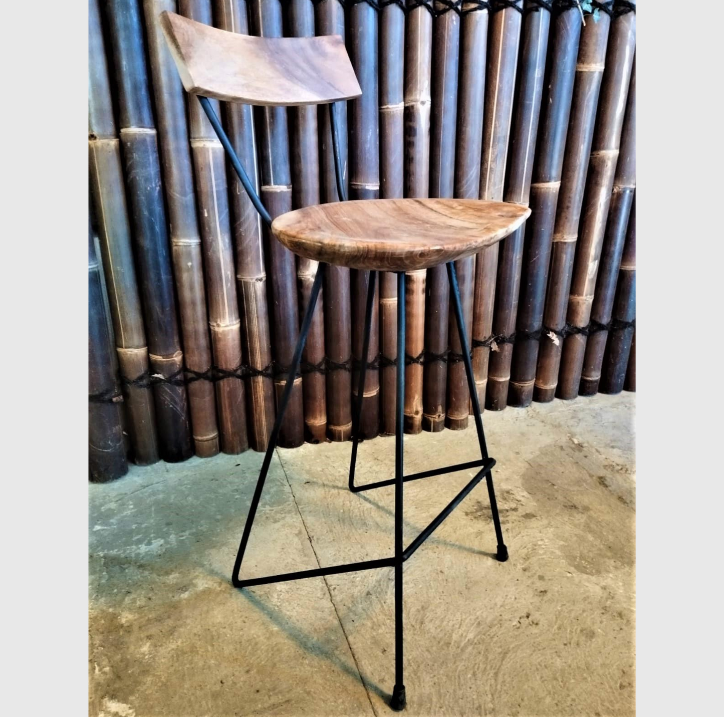 Tabouret haut de bar extérieur teck