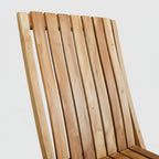 Chaise pliante en teck massif | Assise extérieure pratique et élégante | 57 × 50 × H90 cm | Assise H45 cm | Design fonctionnel
