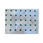 Table Marocaine en Zellige Rectangulaire | Plateau Beige à Cabochons Verts & Pied en Fer Forgé Noir | 200x100x75 cm | Installation Incluse