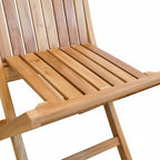 Chaise pliante en teck massif | Assise extérieure pratique et élégante | 57 × 50 × H90 cm | Assise H45 cm | Design fonctionnel