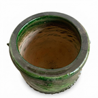Petit pot en terre cuite émaillé vert Tamegroute – Artisanat marocain authentique pour intérieur et extérieur