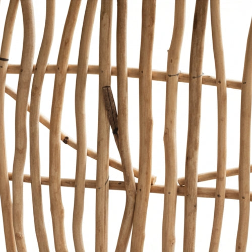 Palissade en teck naturel | Brise-vue décoratif en branches | Jardin & extérieur | H 200 × L 100 cm | Pose libre ou fixée