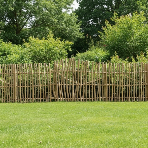 Palissade en teck naturel | Brise-vue décoratif en branches | Jardin & extérieur | H 200 × L 100 cm | Pose libre ou fixée
