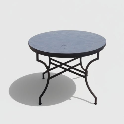 Table en Zellige Gris – Diamètre 100 cm