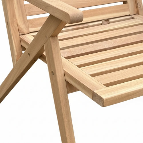 Chaise en teck massif pour extérieur | Design naturel & lignes contemporaines | Mobilier de jardin durable | Usage extérieur