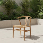 Chaise de jardin en teck massif Wegner “Banana” | Assise confortable & design arrondi | L45 × P50 × H70 cm | Chaise pliante en bois naturel | Sans installation