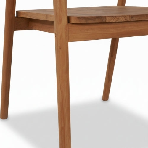 Chaise de jardin en teck massif KM2 | confort naturel &amp; esthétique artisanale | L 55 × P 55 × H 85 cm | coussin optionnel | prête à l’usage