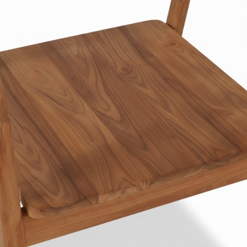 Chaise de jardin en teck massif KM2 | confort naturel &amp; esthétique artisanale | L 55 × P 55 × H 85 cm | coussin optionnel | prête à l’usage