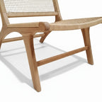 Fauteuil ethnique en teck massif | Assise large et confortable | 65 × 73 × H73 cm | Style naturel | Usage intérieur / extérieur