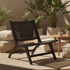Fauteuil ethnique en teck massif | Assise large et confortable | 65 × 73 × H73 cm | Style naturel | Usage intérieur / extérieur
