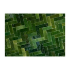 Table Ronde en Zellige Vert Tamegroute Ø100 cm | Table de Jardin Extérieure Design &amp; Pied en Fer Forgé Rouillé | Installation Incluse