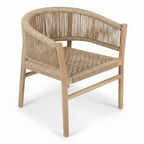 Chaise en teck massif NINA | Chaise de salle à manger en bois naturel | 56 × 50 × H80 cm | Usage intérieur / extérieur