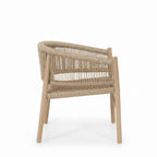 Chaise en teck massif NINA | Chaise de salle à manger en bois naturel | 56 × 50 × H80 cm | Usage intérieur / extérieur