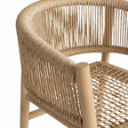 Chaise en teck massif NINA | Chaise de salle à manger en bois naturel | 56 × 50 × H80 cm | Usage intérieur / extérieur
