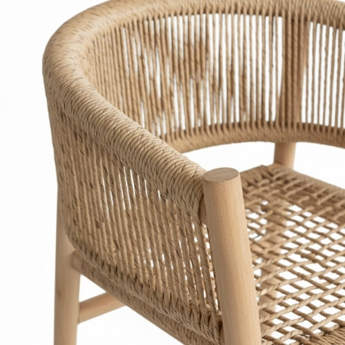 Chaise en teck massif NINA | Chaise de salle à manger en bois naturel | 56 × 50 × H80 cm | Usage intérieur / extérieur