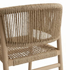 Chaise en teck massif NINA | Chaise de salle à manger en bois naturel | 56 × 50 × H80 cm | Usage intérieur / extérieur