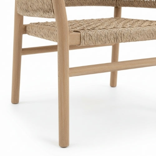 Chaise en teck massif NINA | Chaise de salle à manger en bois naturel | 56 × 50 × H80 cm | Usage intérieur / extérieur