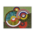 Table Carrée en Zellige Vert à Motif | Table de Jardin Artisanale | 130 × 130 × 75 cm | Pied Moderne Fixe en Fer Forgé | Installation Incluse