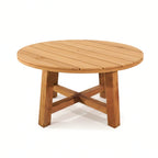 Table ronde en teck massif | Table conviviale en teck naturel | Ø 130 ou 150 cm | Usage intérieur / extérieur