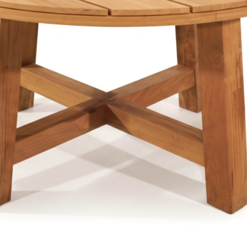 Table ronde en teck massif | Table conviviale en teck naturel | Ø 130 ou 150 cm | Usage intérieur / extérieur