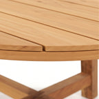 Table ronde en teck massif | Table conviviale en teck naturel | Ø 130 ou 150 cm | Usage intérieur / extérieur