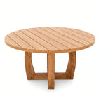 Table en teck massif recyclé ronde | Convivialité & durabilité | Ø 150 cm | Teck naturel | Usage intérieur / extérieur