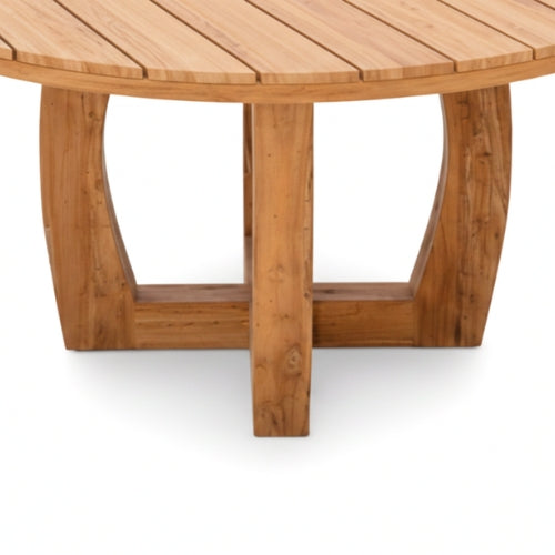 Table en teck massif recyclé ronde | Convivialité & durabilité | Ø 150 cm | Teck naturel | Usage intérieur / extérieur