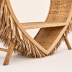Banc Cœur en Bambou artisanal – Dossier haut 2 m | Assise naturelle | Mobilier jardin exotique | Installation simple