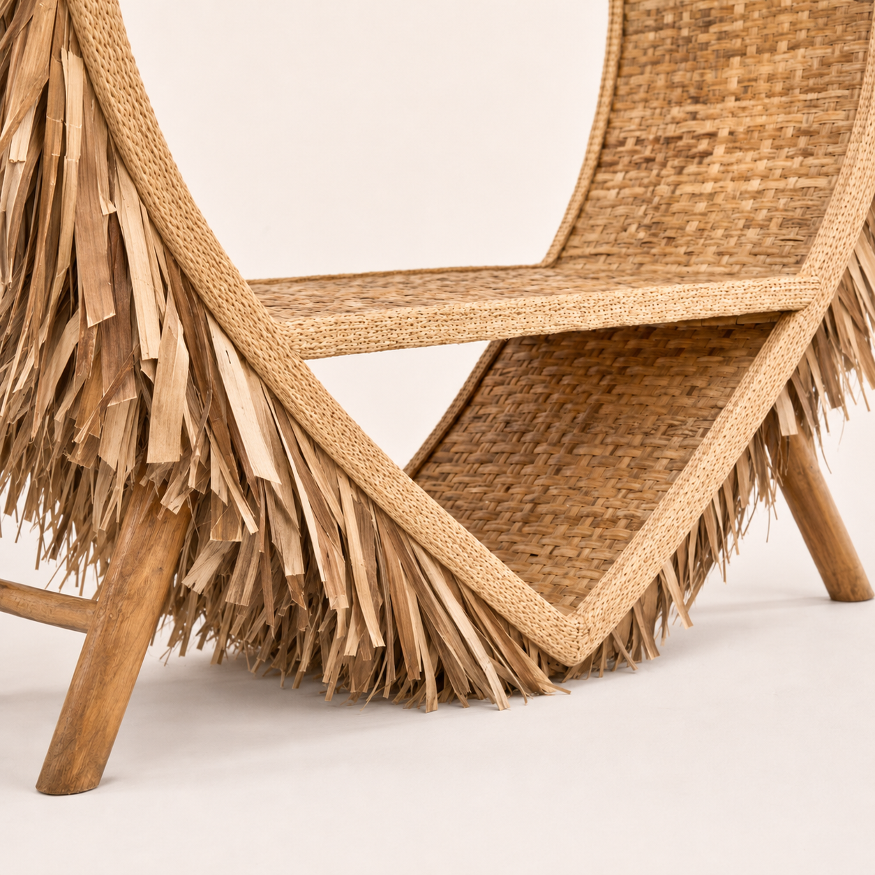 Banc Cœur en Bambou artisanal – Dossier haut 2 m | Assise naturelle | Mobilier jardin exotique | Installation simple