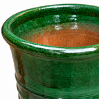 Petit pot en terre cuite émaillé vert Tamegroute – Artisanat marocain authentique pour intérieur et extérieur