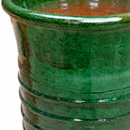 Petit pot en terre cuite émaillé vert Tamegroute – Artisanat marocain authentique pour intérieur et extérieur