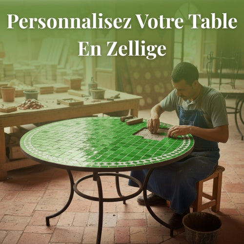Table en zellige à personnaliser.