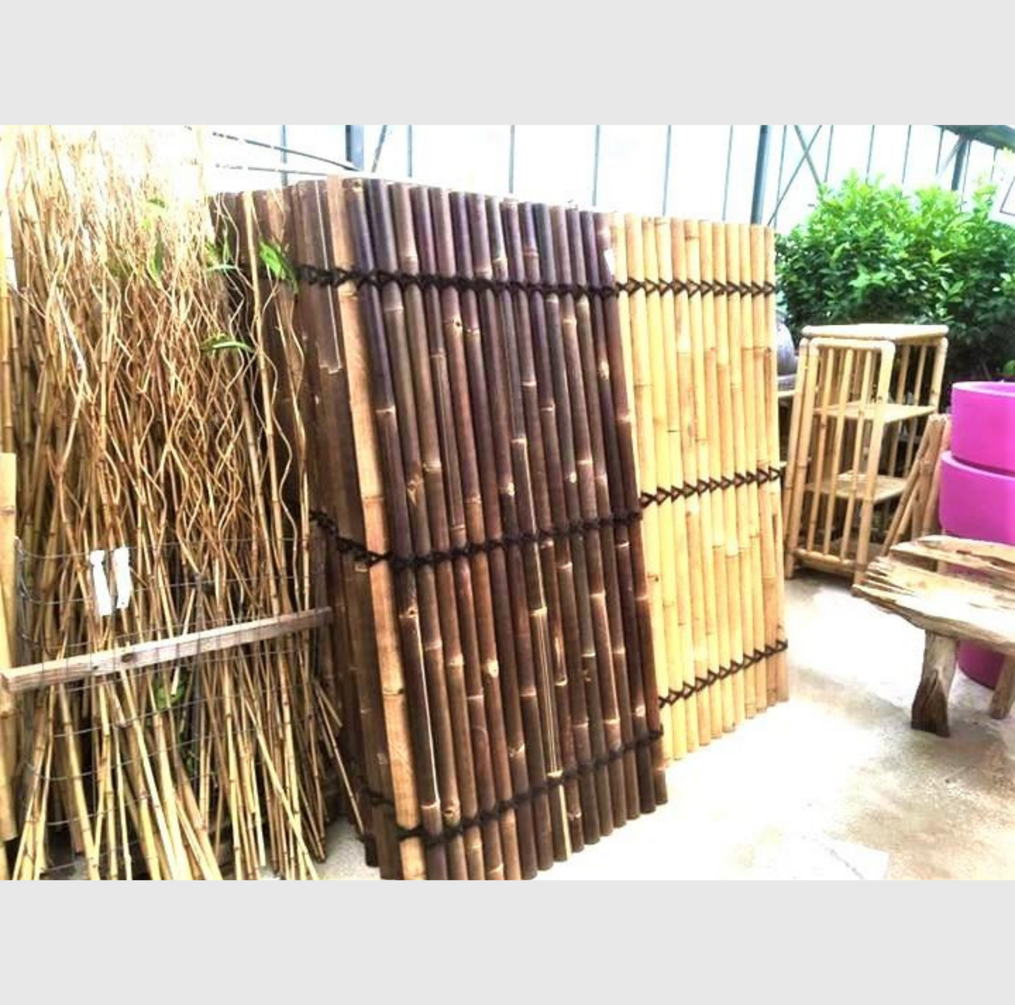 Panneaux de bambou foncé , Hauteur 210 cm, Largeur 90 cm, Epaiss 8 cm