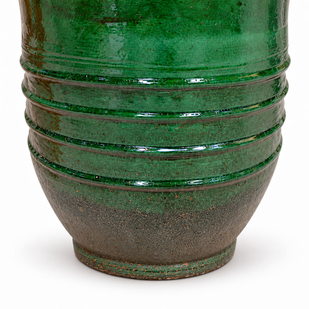 Petit pot en terre cuite émaillé vert Tamegroute – Artisanat marocain authentique pour intérieur et extérieur