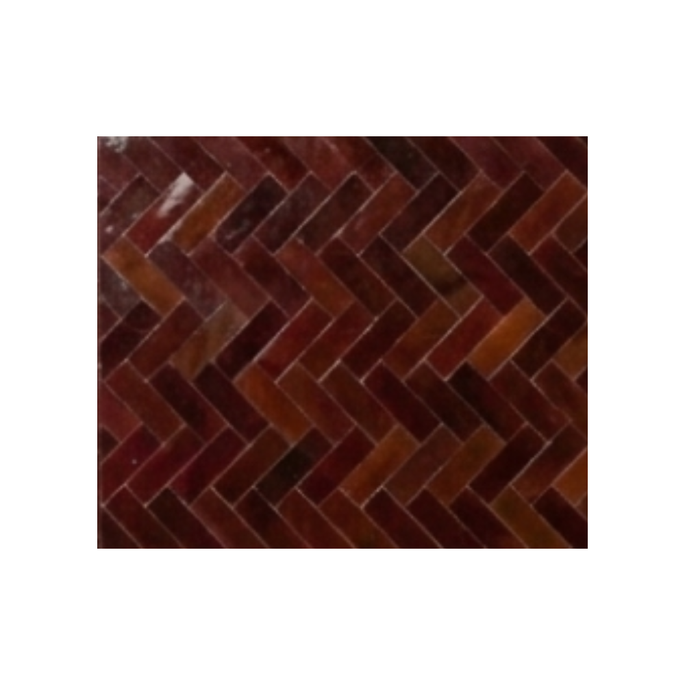 Table Rectangulaire en Zellige Marron 200 x 100 cm | Grande Table de Jardin Extérieure &amp; Pied en Fer Forgé Rouillé | Installation Incluse