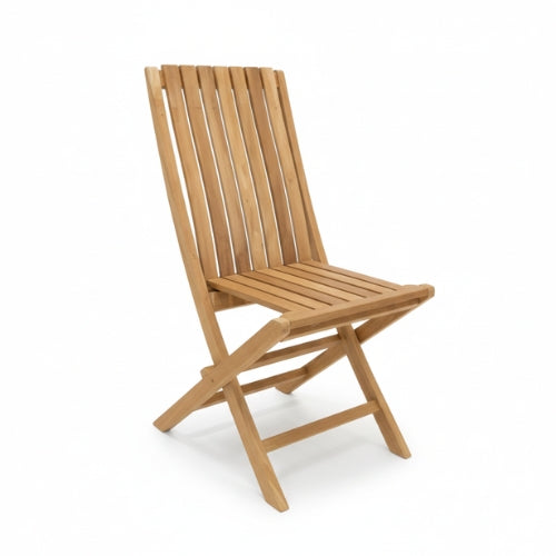 Chaise pliante en teck massif | Assise extérieure pratique et élégante | 57 × 50 × H90 cm | Assise H45 cm | Design fonctionnel