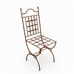 Chaise en fer forge marina sans coussin pour mobilier de jardin artisanal