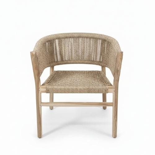 Chaise en teck massif NINA en bois naturel 56 × 50 × H 80 cm pour salle à manger, terrasse et jardin