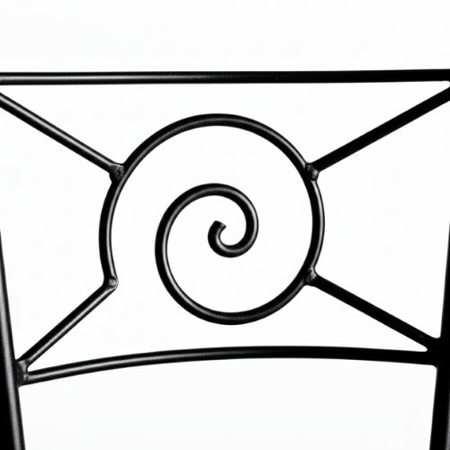 Detail du motif escargot sur dossier de chaise en fer forge artisanale