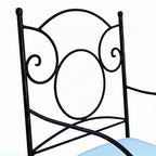 Detail du travail du fer forge artisanal sur fauteuil ideal