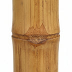 Détail de la texture du bambou naturel avec fibres apparentes, nuances organiques et finition artisanale extérieure