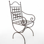 Fauteuil en fer forge marina sans coussin pour mobilier de jardin artisanal