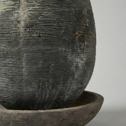 Fontaine ovale décorative en résine ciment fibre pour entrée de maison ou patio extérieur