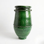 Grand pot de jardin en terre cuite émaillé vert Tamegroute – Artisanat marocain authentique pour intérieur et extérieur