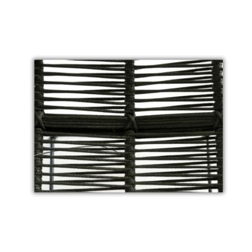Chaise Design en Corde Tressée Vert Olive et Métal Noir pour Jardin, Terrasse et Intérieur