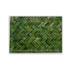 Table en zellige 150 × 100 cm Vert Tamegroute – Table artisanale en béton avec pied fixe en fer forgé noir