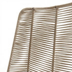 Chaise Design en Corde Tressée Beige et Métal Noir pour Jardin, Terrasse et Intérieur