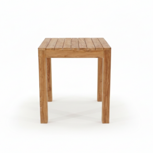 Mange-debout en teck massif avec plateau rectangulaire 120x70 cm hauteur 110 cm pour usage extérieur et intérieur